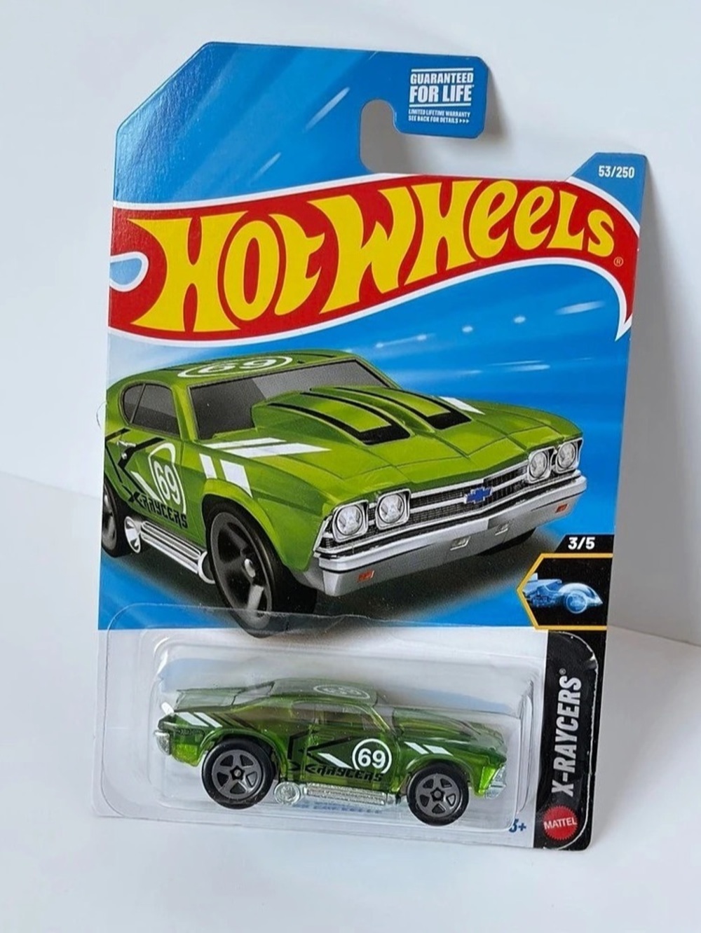 Hot Wheels '69 Chevelle Green X-Raycers 53/250 3/5 1:64 Diecast Toy Car New